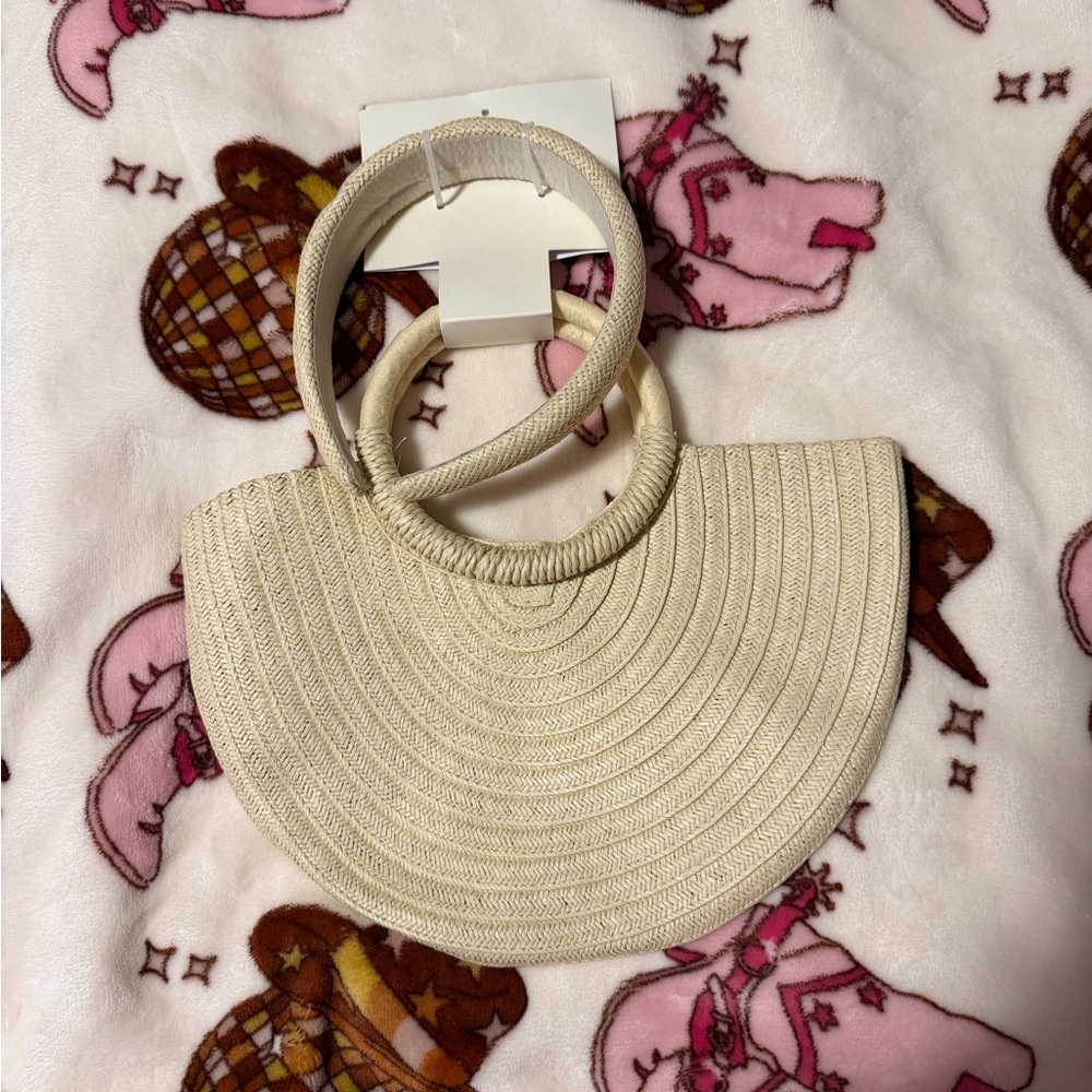 Max Studio Cream Woven Bag & Headband Set